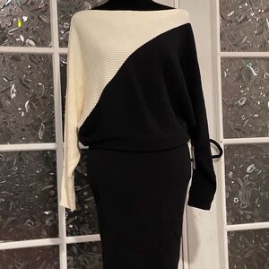 Express Monochrome Ribbed Knit Top